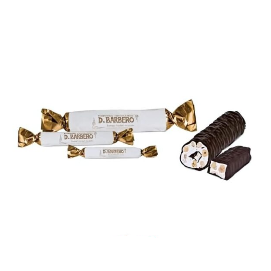 Torrone con nocciole ricoperto di cioccolato Davide Barbero 200g